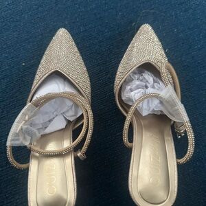 Quiz Gold Sparkling Women's Heels